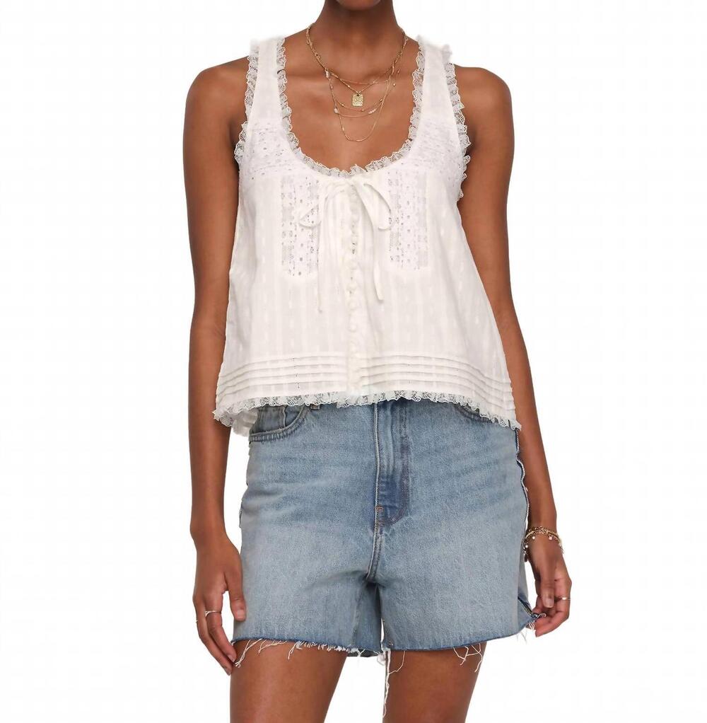 NEW HEARTLOOM women's ena lace detail top in eggshell